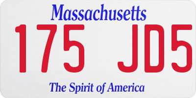 MA license plate 175JD5