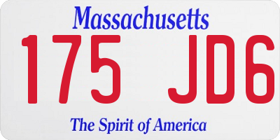 MA license plate 175JD6