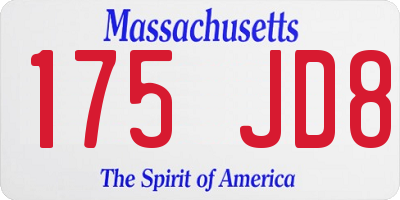 MA license plate 175JD8