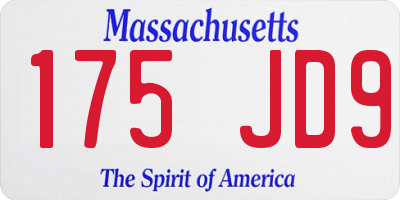 MA license plate 175JD9