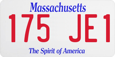 MA license plate 175JE1