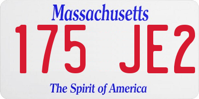 MA license plate 175JE2