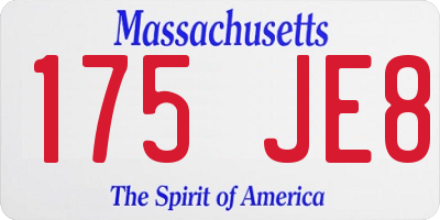 MA license plate 175JE8