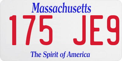 MA license plate 175JE9