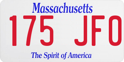 MA license plate 175JF0