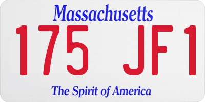 MA license plate 175JF1