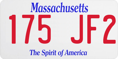 MA license plate 175JF2