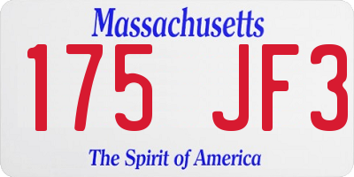 MA license plate 175JF3