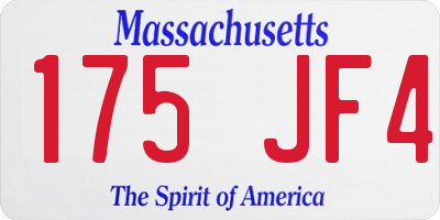 MA license plate 175JF4