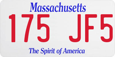 MA license plate 175JF5