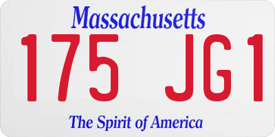 MA license plate 175JG1