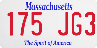 MA license plate 175JG3