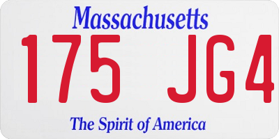 MA license plate 175JG4