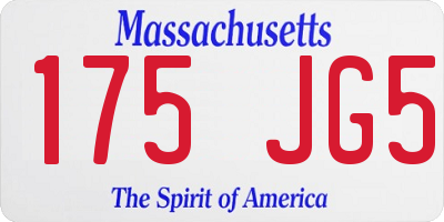 MA license plate 175JG5