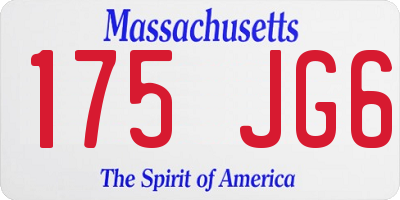 MA license plate 175JG6