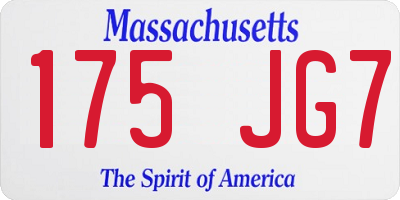MA license plate 175JG7