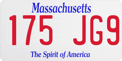 MA license plate 175JG9
