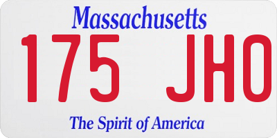 MA license plate 175JH0