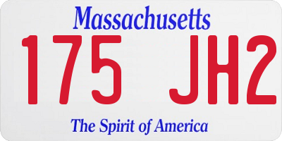 MA license plate 175JH2