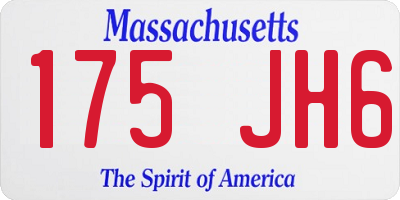 MA license plate 175JH6