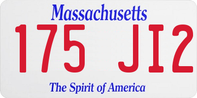 MA license plate 175JI2