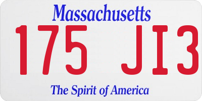 MA license plate 175JI3