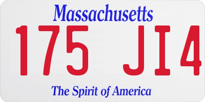 MA license plate 175JI4