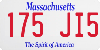 MA license plate 175JI5