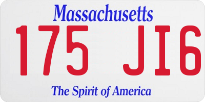 MA license plate 175JI6