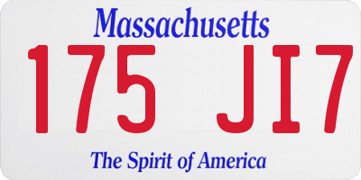 MA license plate 175JI7