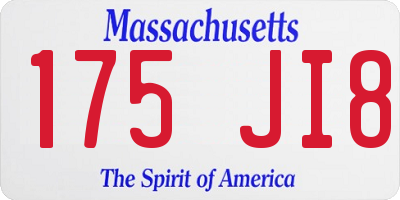 MA license plate 175JI8