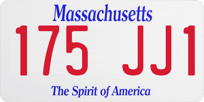 MA license plate 175JJ1