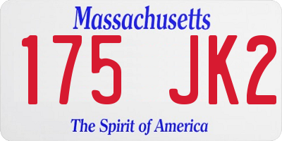 MA license plate 175JK2