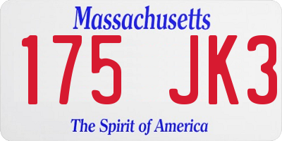 MA license plate 175JK3