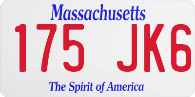 MA license plate 175JK6
