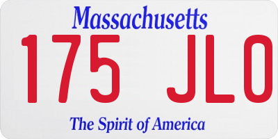 MA license plate 175JL0