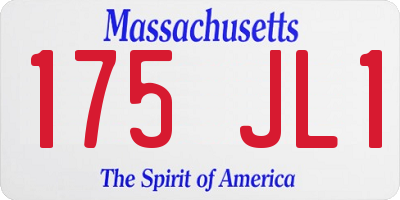 MA license plate 175JL1
