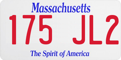 MA license plate 175JL2