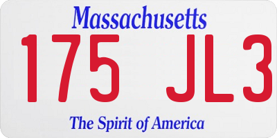 MA license plate 175JL3