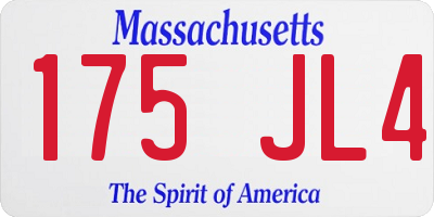 MA license plate 175JL4
