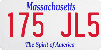 MA license plate 175JL5