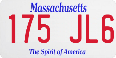 MA license plate 175JL6