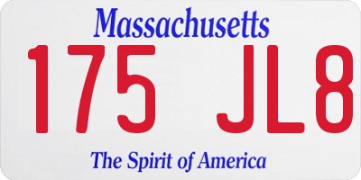 MA license plate 175JL8