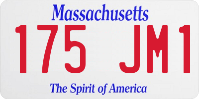MA license plate 175JM1