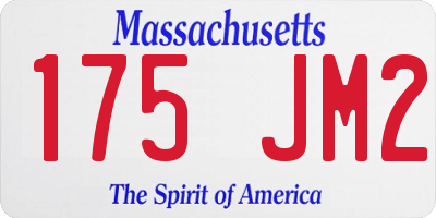 MA license plate 175JM2