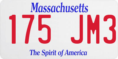 MA license plate 175JM3