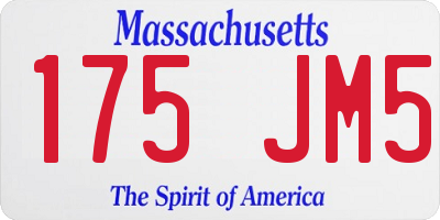 MA license plate 175JM5