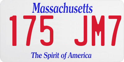 MA license plate 175JM7