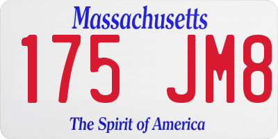 MA license plate 175JM8