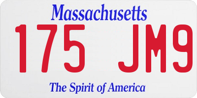 MA license plate 175JM9